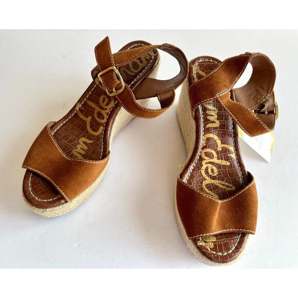 Sam Edelman Brown Suede Dimitree Wedge Espadrille Heels, Size 10 (US) 40 (EUR) - Picture 1 of 10